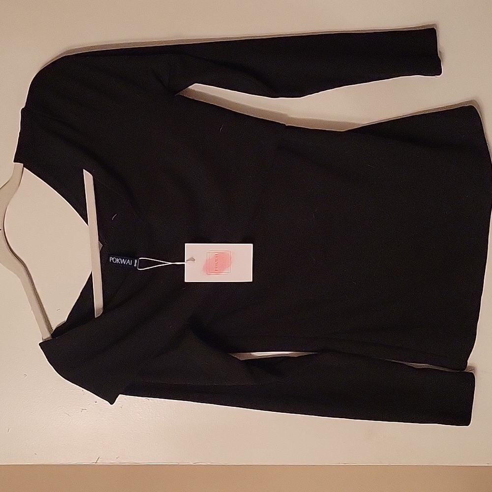 Black, off shoulder shirt